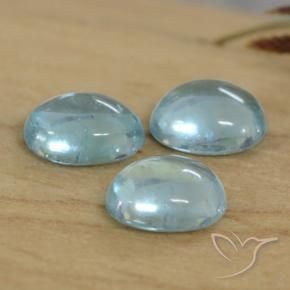 Gemas de Apatito Azul claro natural de 1.01 ct, Ovalada, Transparente