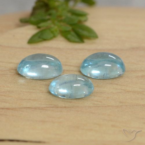 1.50ctw Natural Azul claro Apatito, Ovalada, Transparente