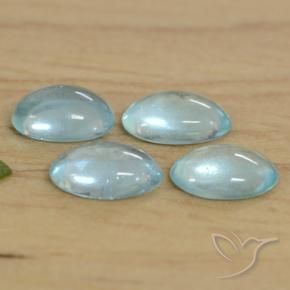 Gemas de Apatito Azul claro natural de 1.27 ct, Ovalada, Transparente