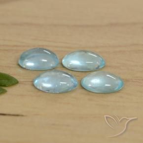 Gemas de Apatito Azul claro natural de 1.27 ct, Ovalada, Transparente