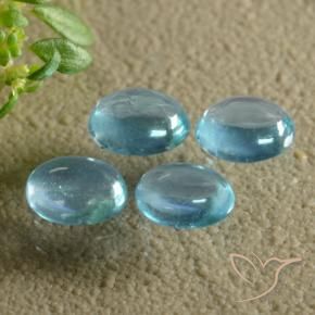 Gemas de Apatito Azul verdoso claro natural de 1.32 ct, Ovalada, Transparente