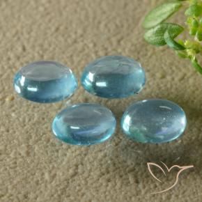 Gemas de Apatito Azul verdoso claro natural de 1.32 ct, Ovalada, Transparente