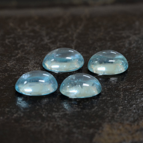 Gemas de Apatito Azul agua natural de 1.26 ct, Corte Óvalo, Transparente