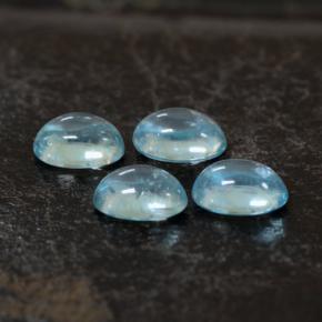 Gemas de Apatito Azul agua natural de 1.26 ct, Corte Óvalo, Transparente