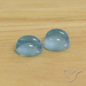 Gemas de Apatito Celeste natural de 0.81 ct, Redondo, Transparente