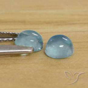 Gemas de Apatito Celeste natural de 0.81 ct, Redondo, Transparente