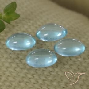 Gemas de Apatito Azul claro natural de 1.22 ct, Ovalada, Transparente