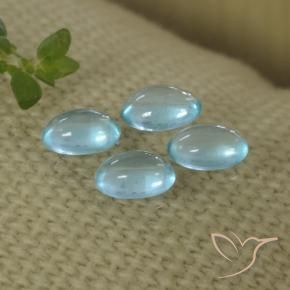 Gemas de Apatito Azul claro natural de 1.22 ct, Ovalada, Transparente