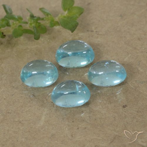 1.59ctw Natural Azul verdoso claro Apatito, Ovalada, Transparente