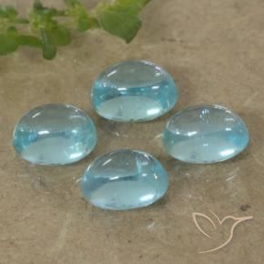 Gemas de Apatito Azul verdoso claro natural de 1.59 ct, Ovalada, Transparente