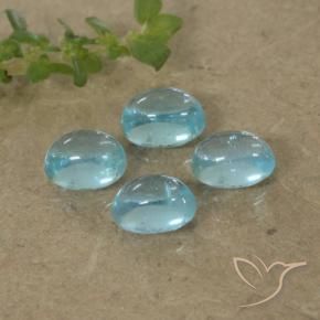 Gemas de Apatito Azul verdoso claro natural de 1.59 ct, Ovalada, Transparente