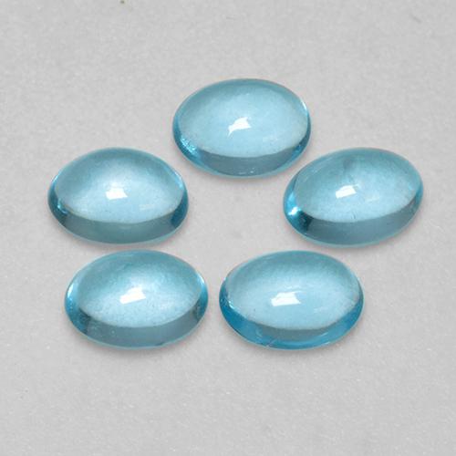 Gemas de Apatito Verde azulado claro natural de 1.90 ct, Ovalada, Transparente