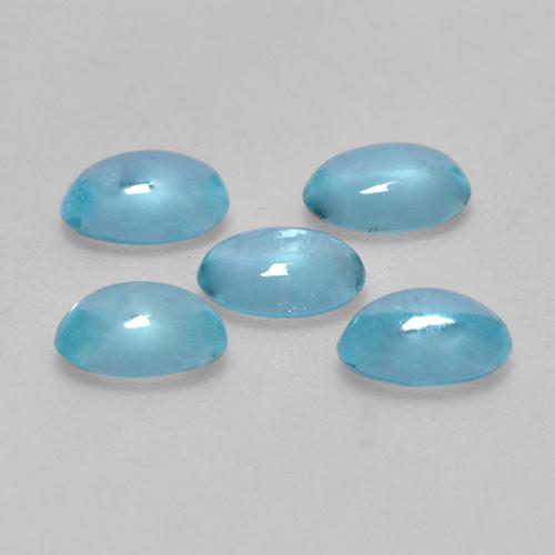 Gemas de Apatito Verde azulado claro natural de 1.90 ct, Ovalada, Transparente