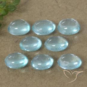 Gemas de Apatito Azul claro natural de 2.08 ct, Ovalada, Transparente