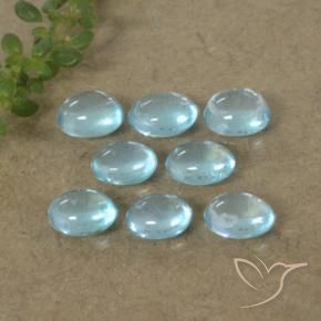 Gemas de Apatito Azul claro natural de 2.08 ct, Ovalada, Transparente