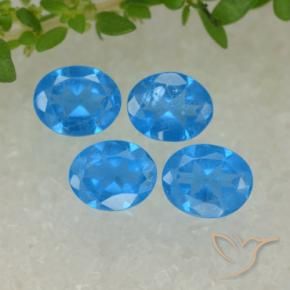 Gemas de Apatito Azul intenso natural de 1.34 ct, Ovalada, VS-SI