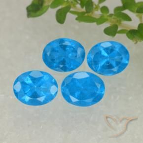Gemas de Apatito Azur intenso natural de 1.57 ct, Ovalada, VS-SI
