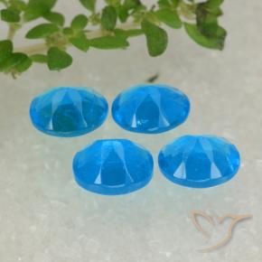Gemas de Apatito Azur intenso natural de 1.57 ct, Ovalada, VS-SI