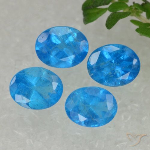 1.57ctw Natural Azul intenso Apatito, Ovalada, VS-SI