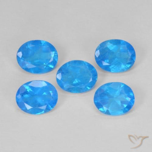 Gemas de apatita azul natural de 1,82 ct, corte óvalo, VS-SI