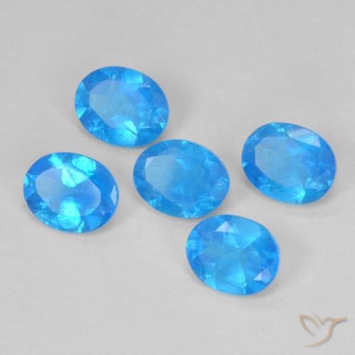 Gemas de apatita azul natural de 1,82 ct, corte óvalo, VS-SI