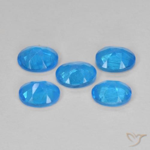 Gemas de apatita azul natural de 1,82 ct, corte óvalo, VS-SI