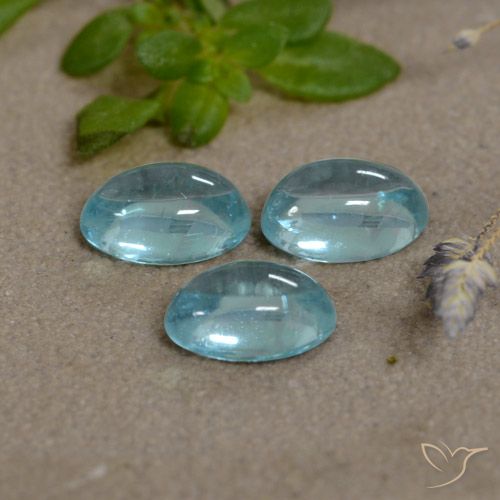 1.50ctw Natural Celeste Apatito, Ovalada, Transparente
