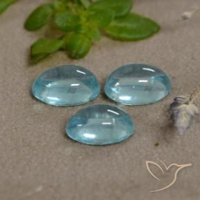 Gemas de Apatito Celeste natural de 1.50 ct, Ovalada, Transparente