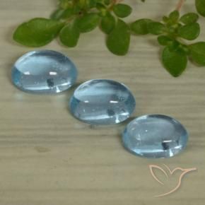 Gemas de Apatito Azul claro natural de 1.54 ct, Ovalada, Transparente