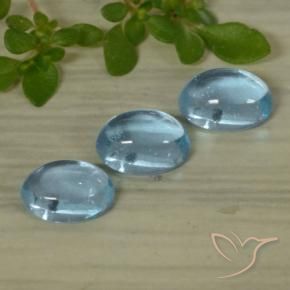 Gemas de Apatito Azul claro natural de 1.54 ct, Ovalada, Transparente