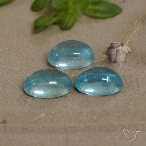 1.75ctw Natural Azul Apatito, Ovalada, Transparente