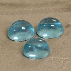 Gemas de Apatito Azul medio natural de 1.78 ct, Ovalada, Transparente
