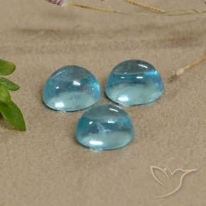 Gemas de Apatito Azul medio natural de 1.78 ct, Ovalada, Transparente