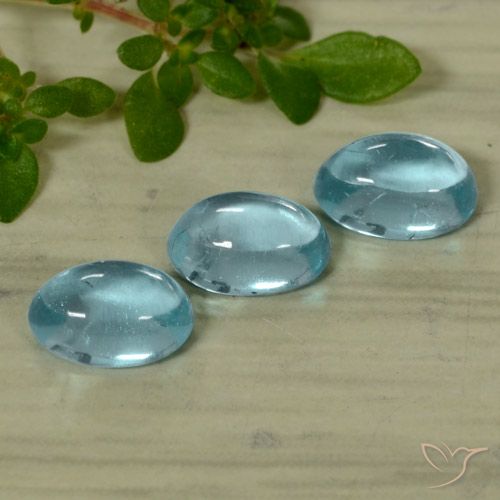 1.53ctw Natural Azul claro Apatito, Ovalada, Transparente