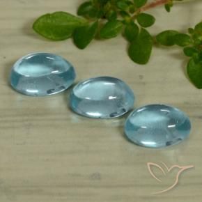 Gemas de Apatito Azul claro natural de 1.53 ct, Ovalada, Transparente