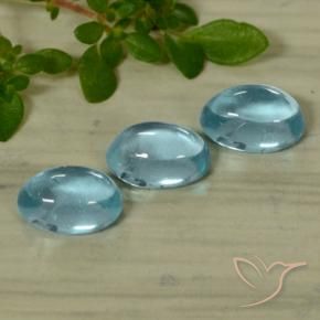 Gemas de Apatito Azul claro natural de 1.53 ct, Ovalada, Transparente