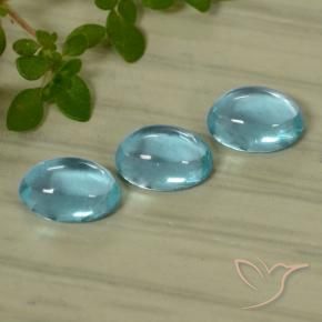 Gemas de Apatito Azul verdoso claro natural de 1.49 ct, Ovalada, Transparente