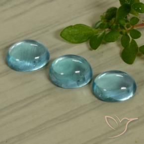 Gemas de Apatito Azul claro natural de 1.82 ct, Ovalada, Transparente