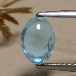 Apatita azul natural de 0,92 ct, corte óvalo, transparente