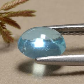 Apatita azul natural de 0,92 ct, corte óvalo, transparente