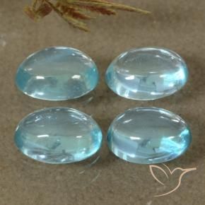 Gemas de Apatito Azul claro natural de 1.91 ct, Ovalada, Transparente