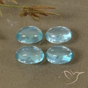 Gemas de Apatito Azul claro natural de 1.91 ct, Ovalada, Transparente