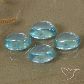 Gemas de Apatito Azul claro natural de 2.07 ct, Ovalada, Transparente