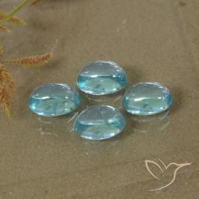 Gemas de Apatito Azul claro natural de 2.07 ct, Ovalada, Transparente