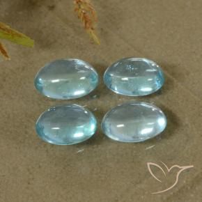 Gemas de Apatito Azul claro natural de 1.93 ct, Ovalada, Transparente