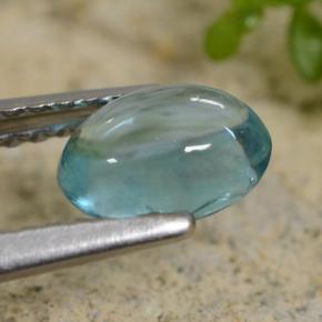 Apatita turquesa natural de 0,83 ct, corte óvalo, transparente
