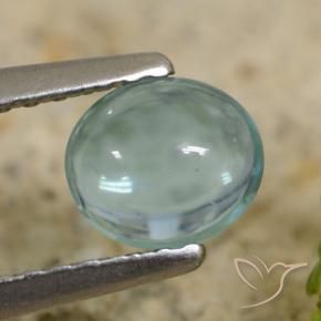 Apatito Verde azul muy claro natural de 0.66 ct, Ovalada, Transparente