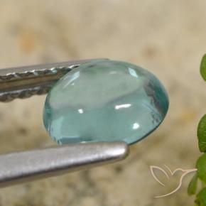 Apatito Verde azul muy claro natural de 0.66 ct, Ovalada, Transparente