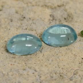 Gemas de Apatito Tono cerceta natural de 1.70 ct, Ovalada, Transparente