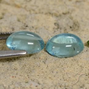 Gemas de Apatito Tono cerceta natural de 1.70 ct, Ovalada, Transparente